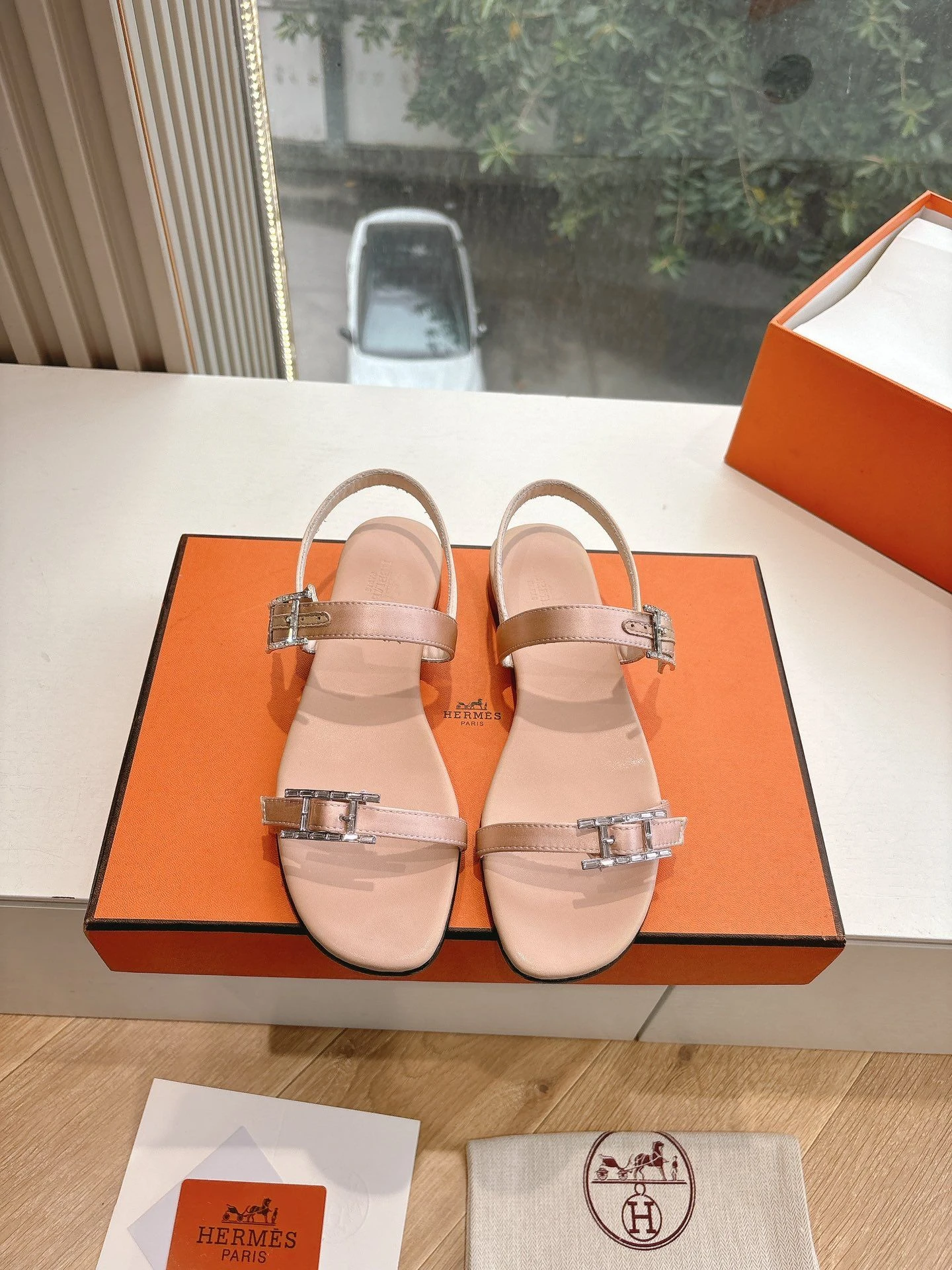 Hermes Hermès Paris Sandals (Light Pink)