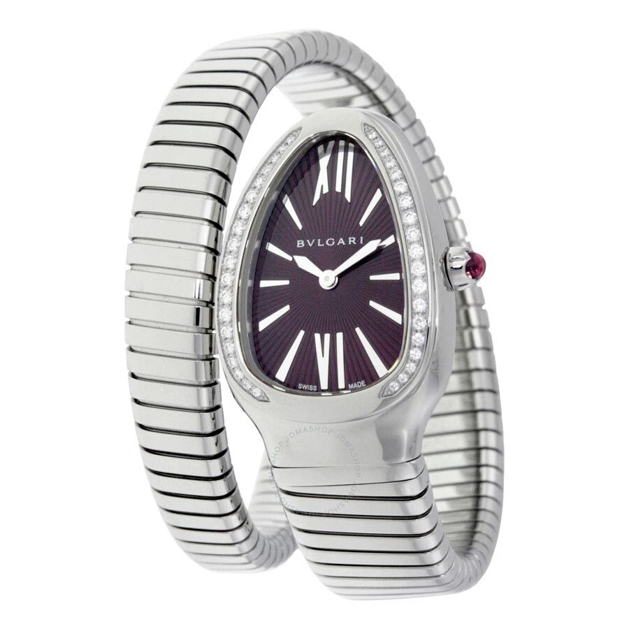 Bulgari Serpenti Tubogas Double Spiral Silver / Violet