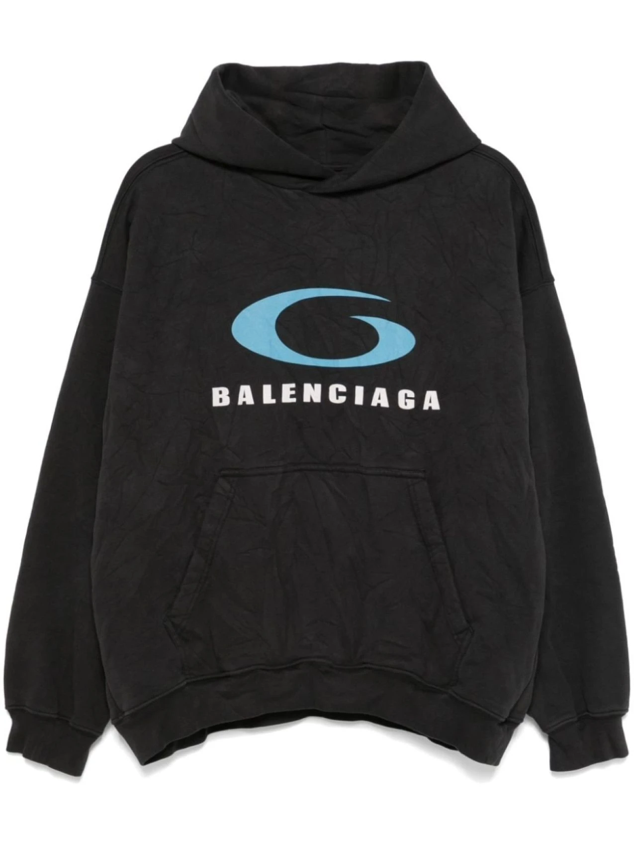 Balenciaga Athletic Logo Hoodie Black