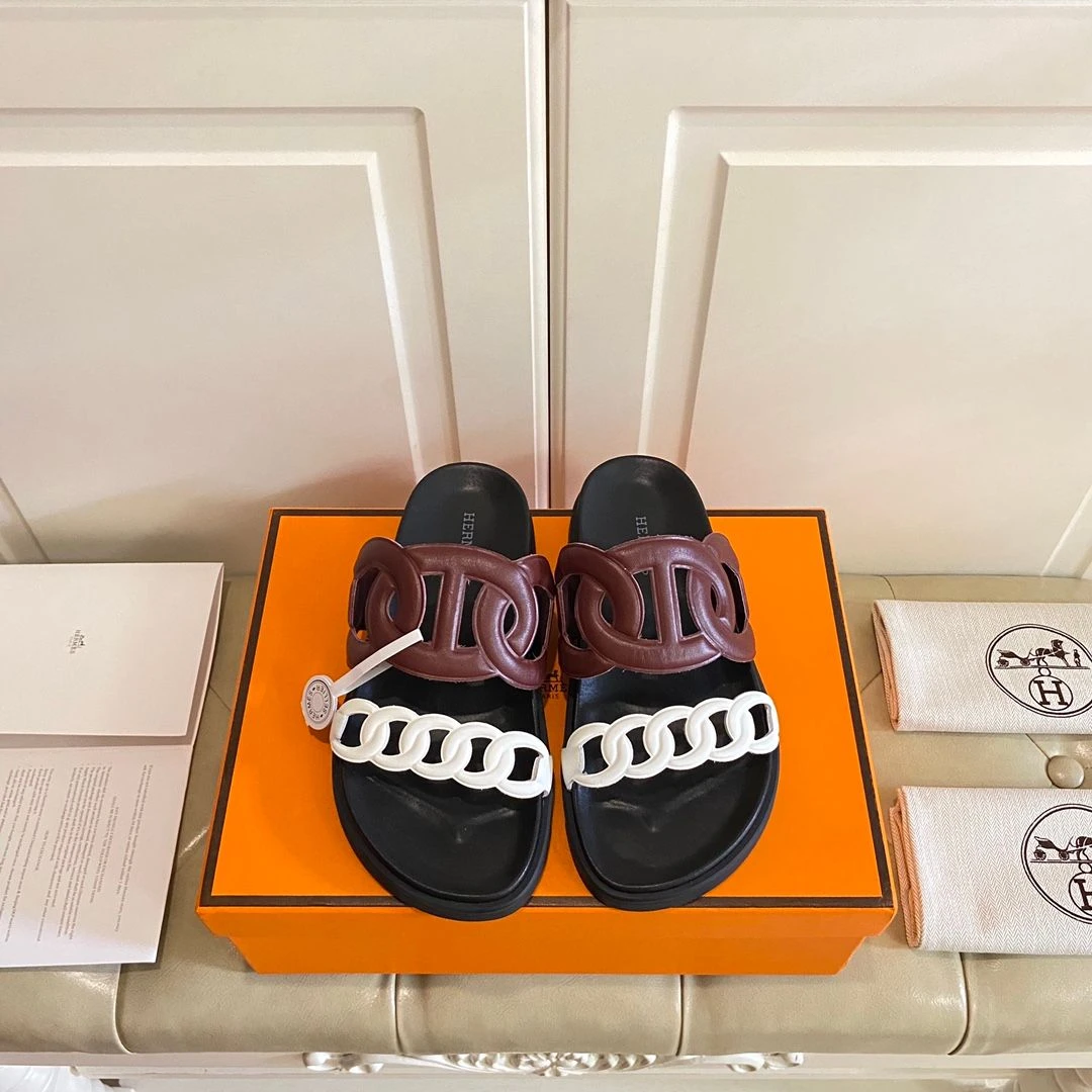 Hermes Hermès Sandalias Extra (Brown White)