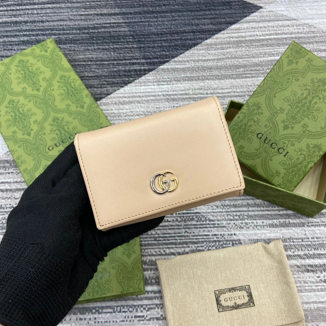 Gucci GG Marmont leather wallet (Beige)