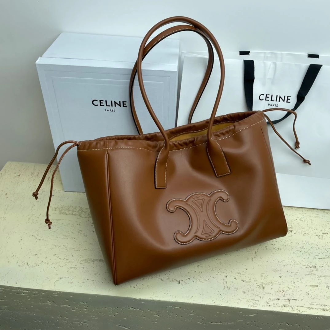 Celine Cabas Drawstring Cuir Triomphe (Brown)