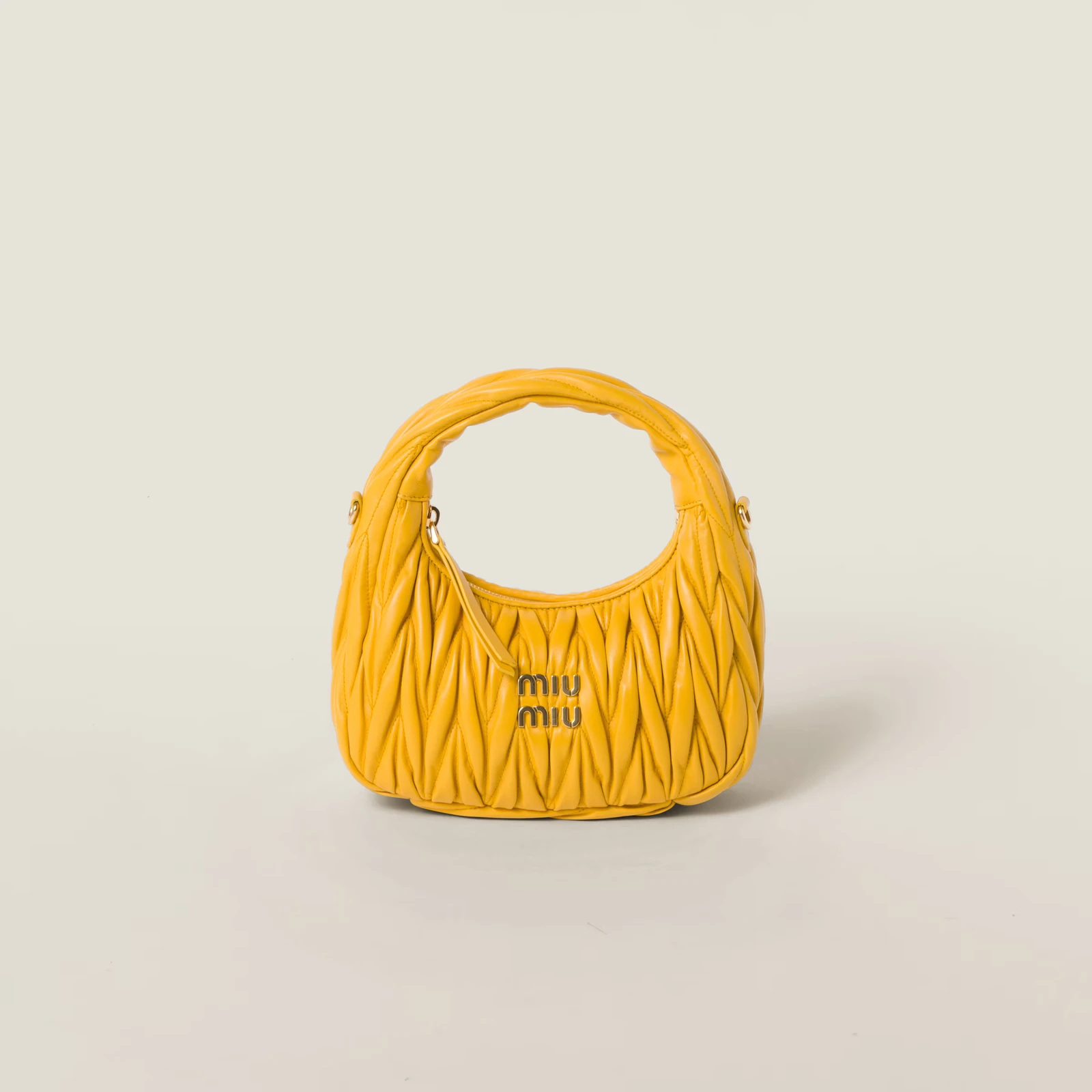 Miu Miu Wander matelassé nappa leather hobo bag Soleil