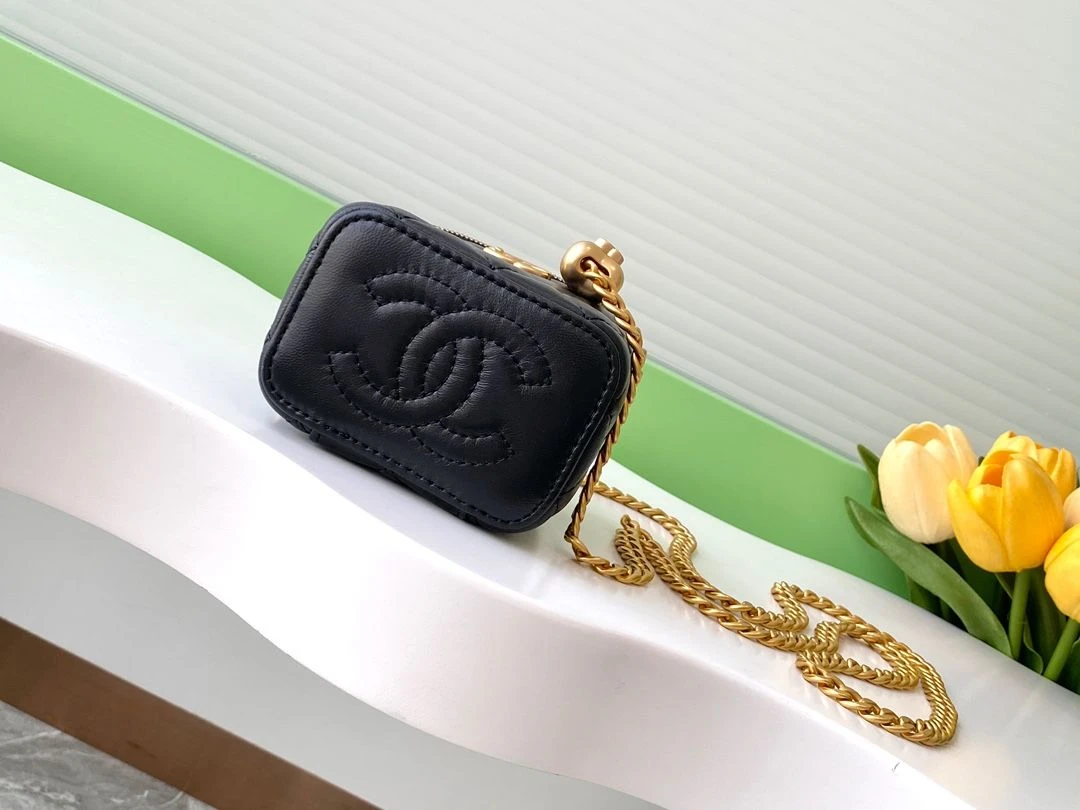 Chanel Mini Quilted Crossbody (Black)