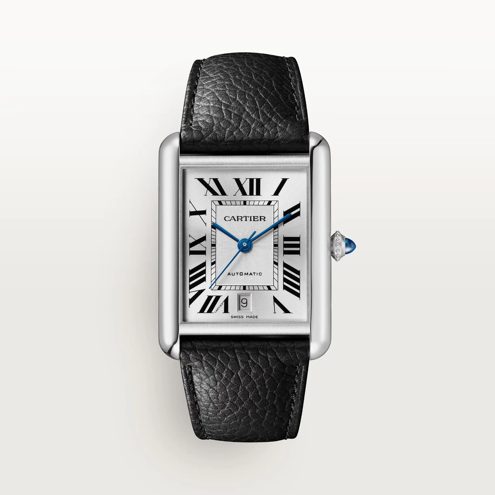 Cartier Tank Must XL Silver case, Black strap