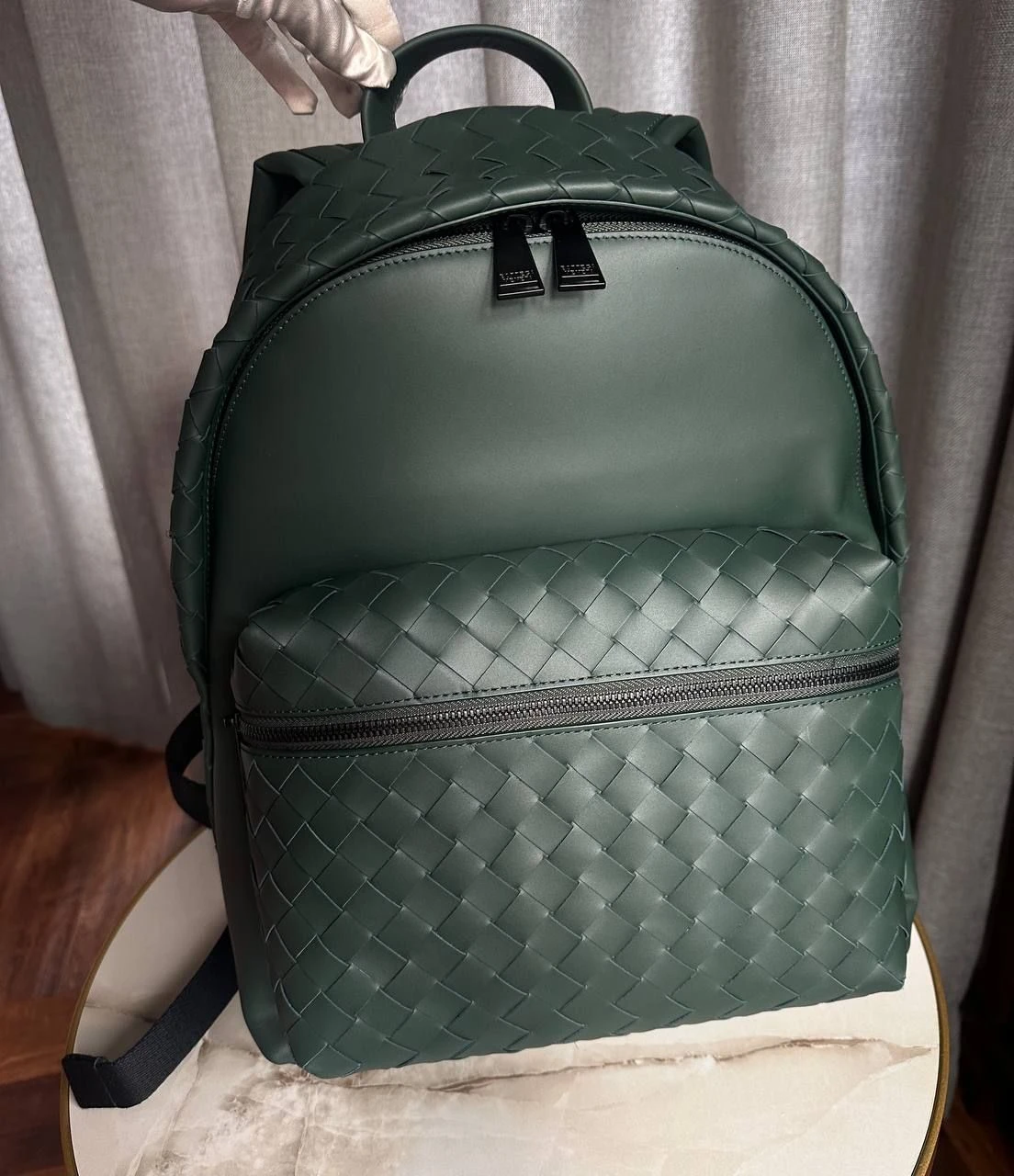 Bottega Veneta Classic Intrecciato Backpack Dark Green