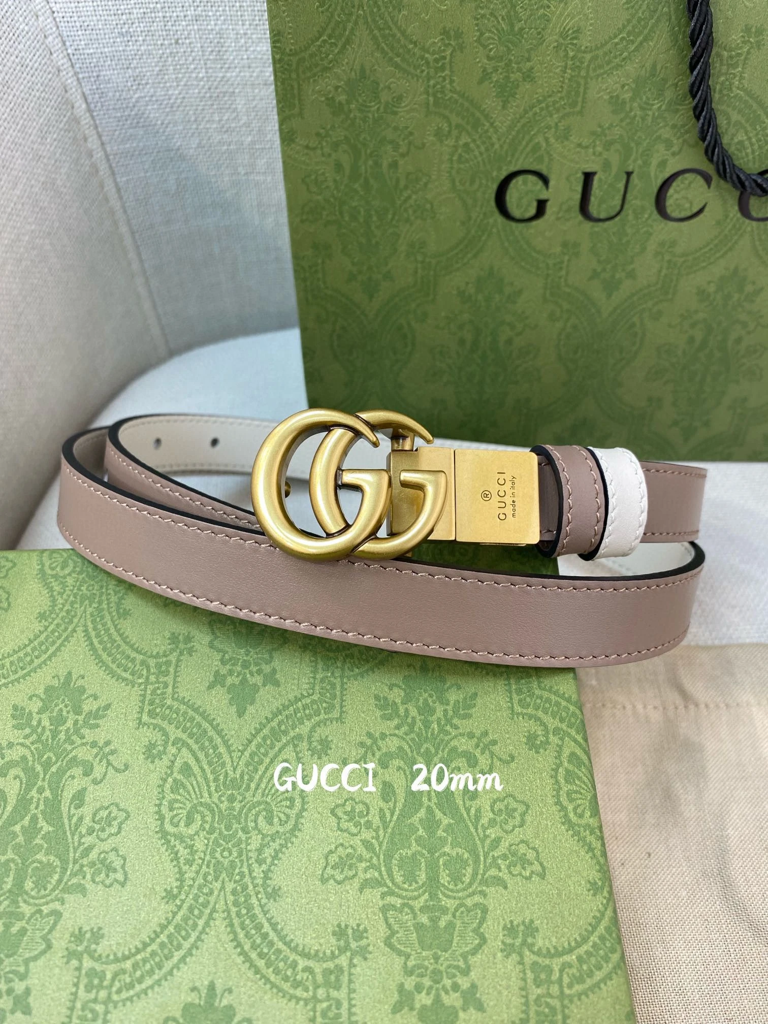 Gucci belt (Beige-White)
