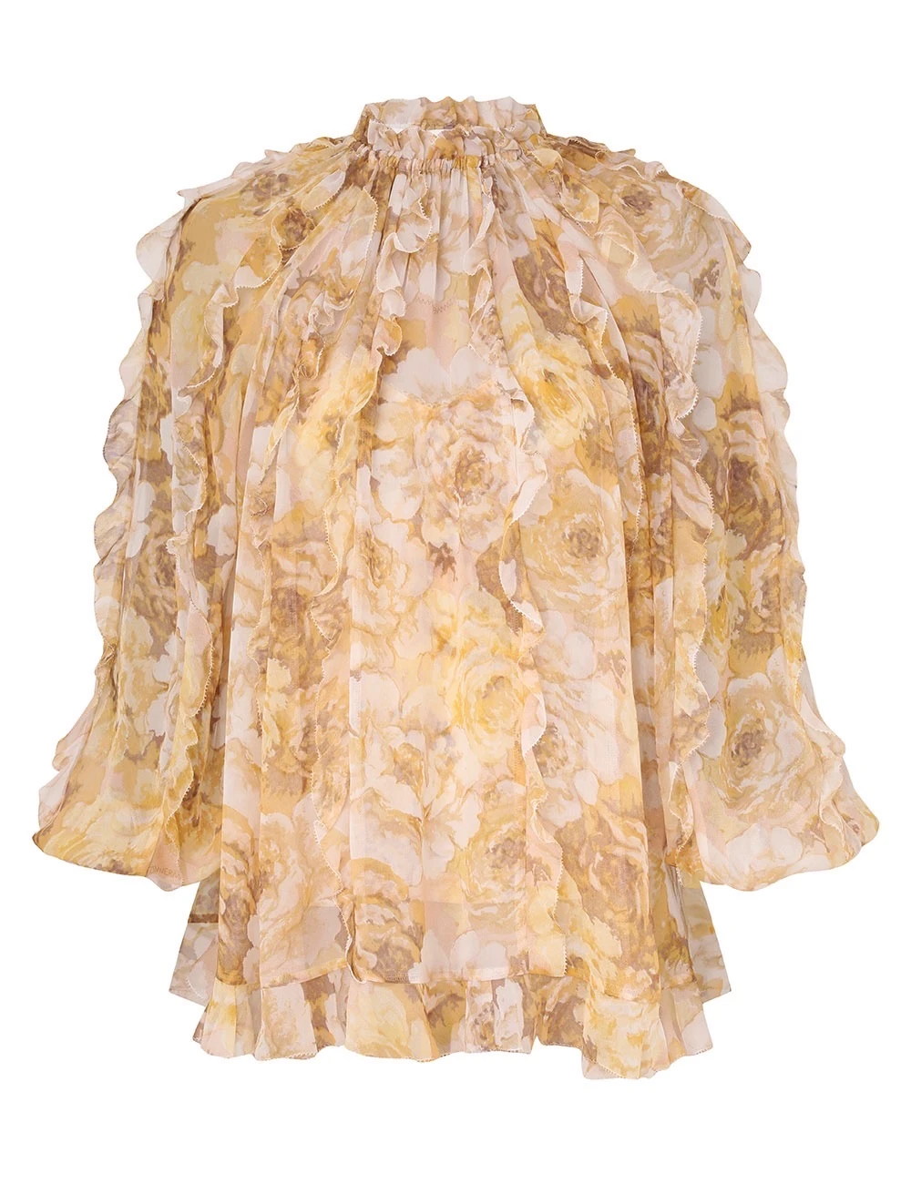 Zimmerman The Balance Frill Billow Top in Peach Floral from our Spring