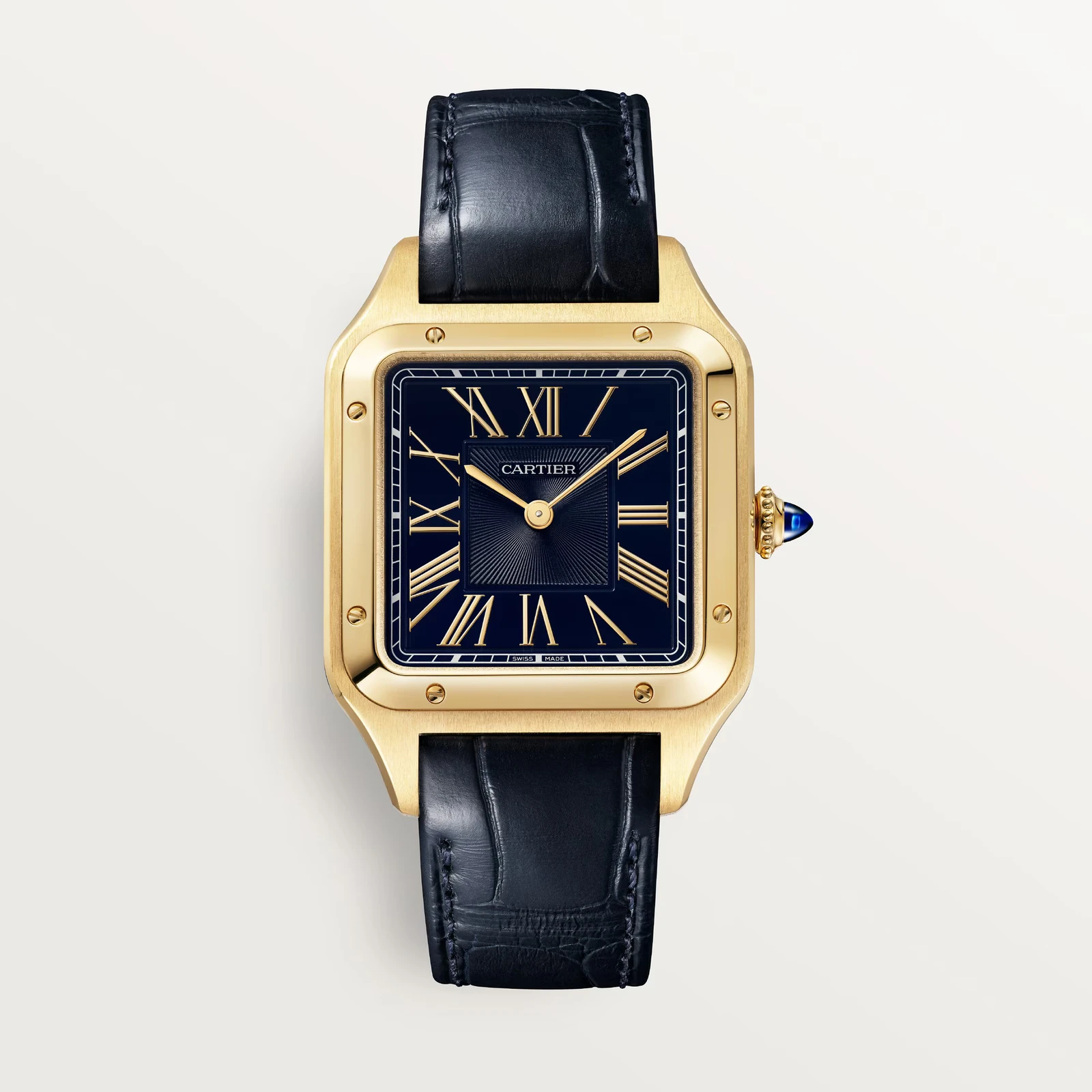 Cartier Santos de Cartier Large Blue dial, Gold case