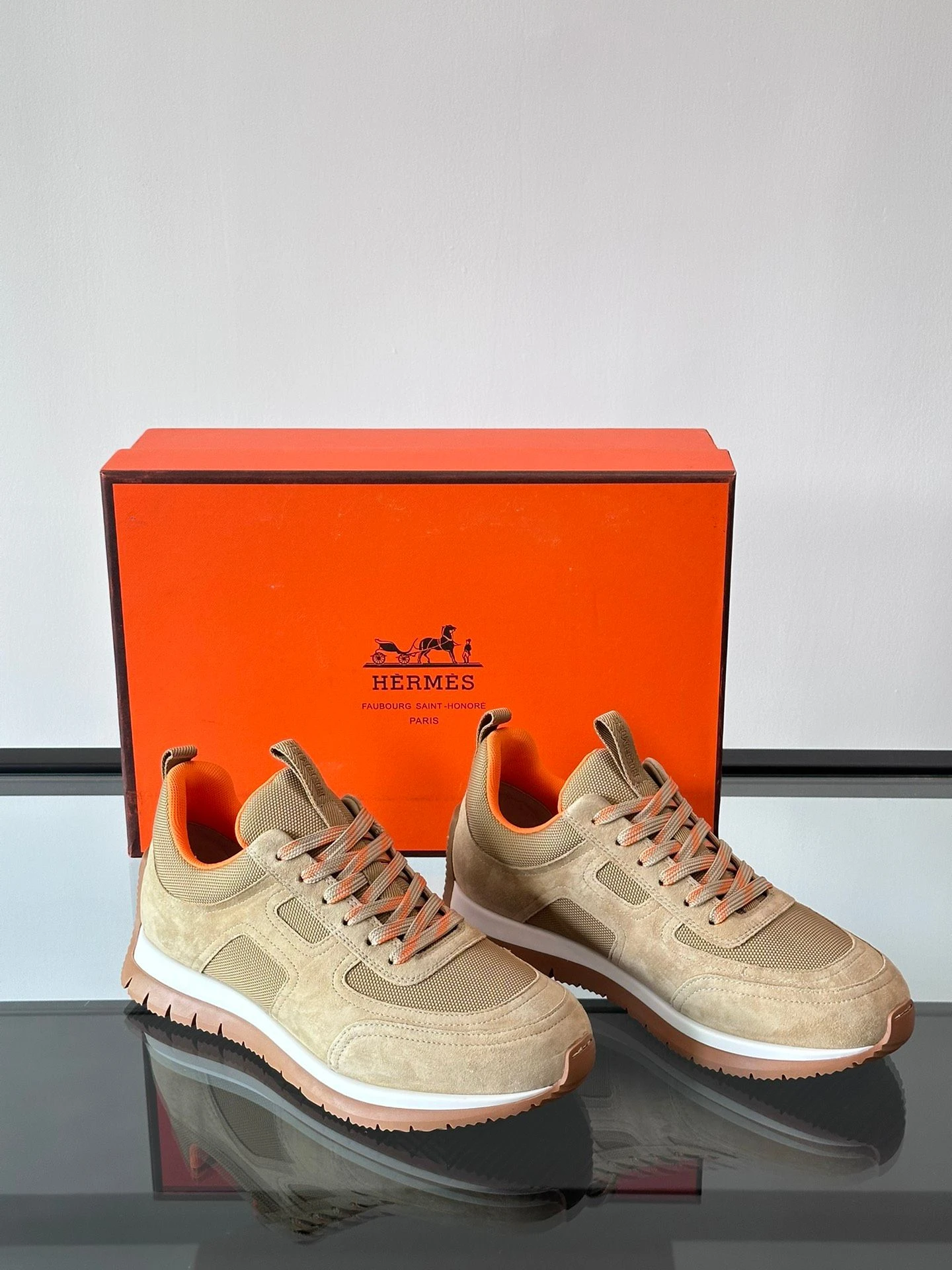 Hermes Hermès Racer Sneakers (Beige)