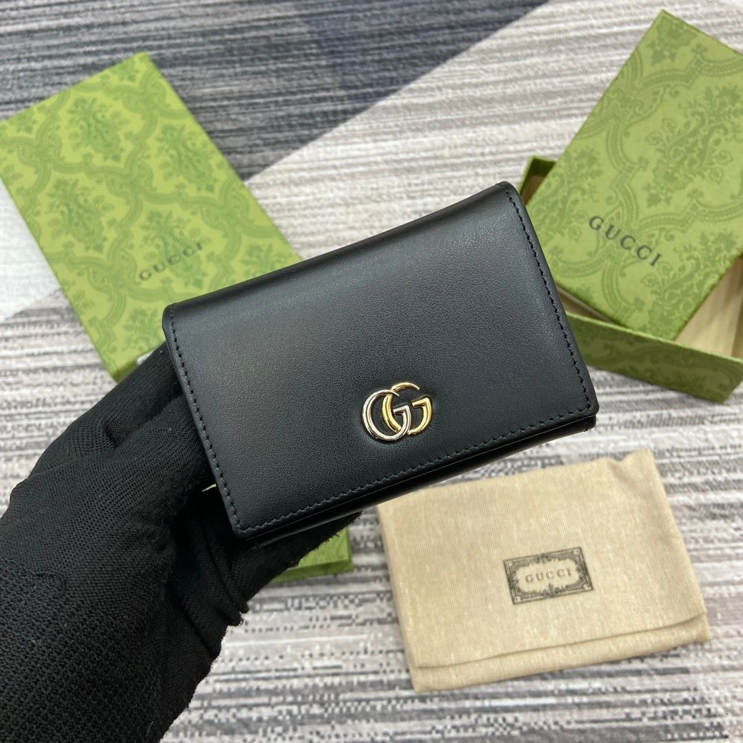 Gucci GG Marmont leather card case Black