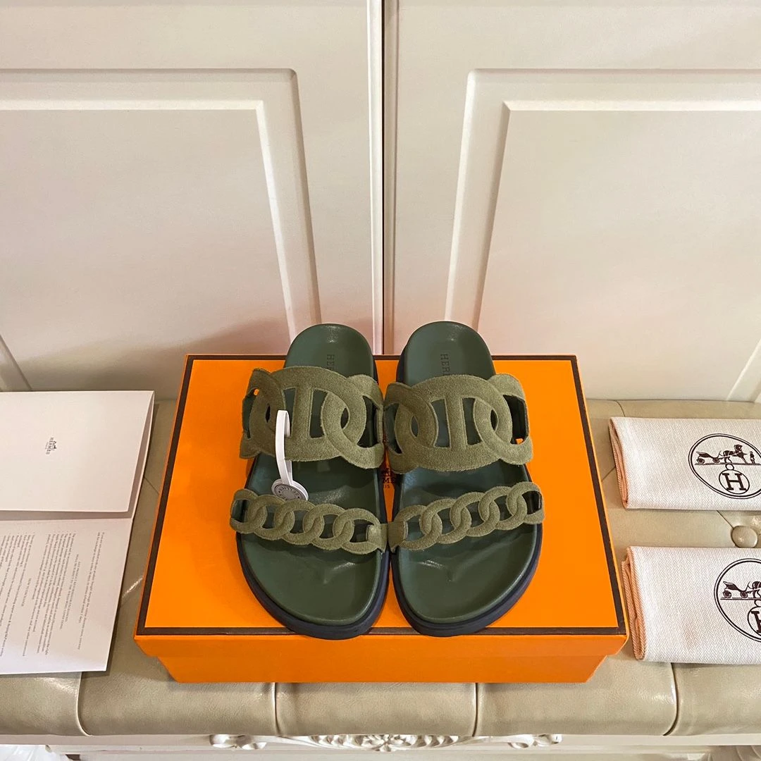 Hermes Hermès Sandalias Extra (Suede Khaki)