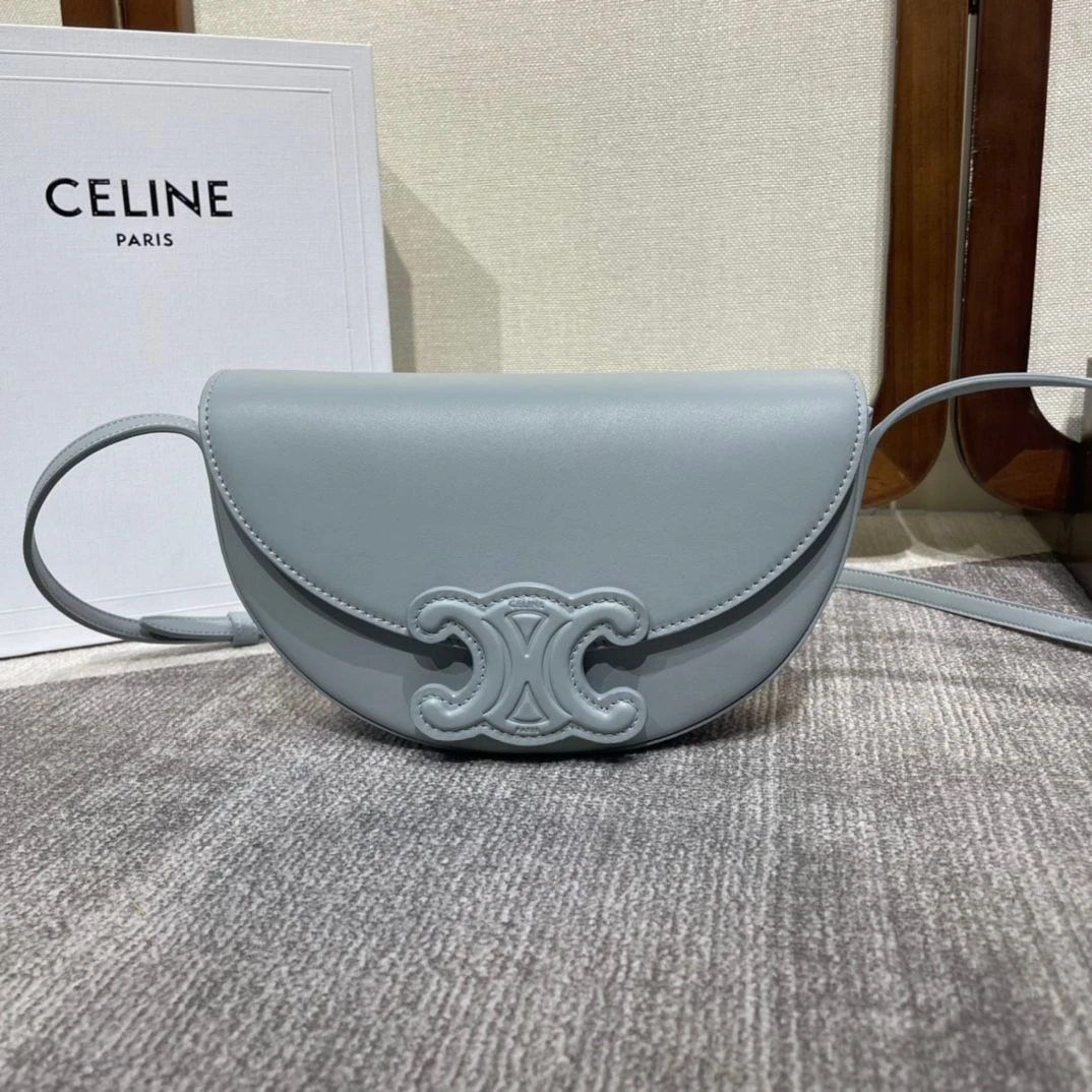Celine Triomphe Shoulder Bag (Light Blue)